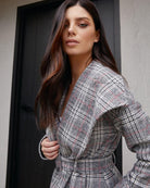 Twosisters The Label Meryl High Low Coat Checkered